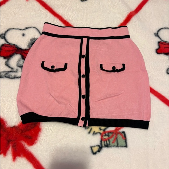 Cider Dresses & Skirts - Cider Pink Mini Skirt with Black Trim